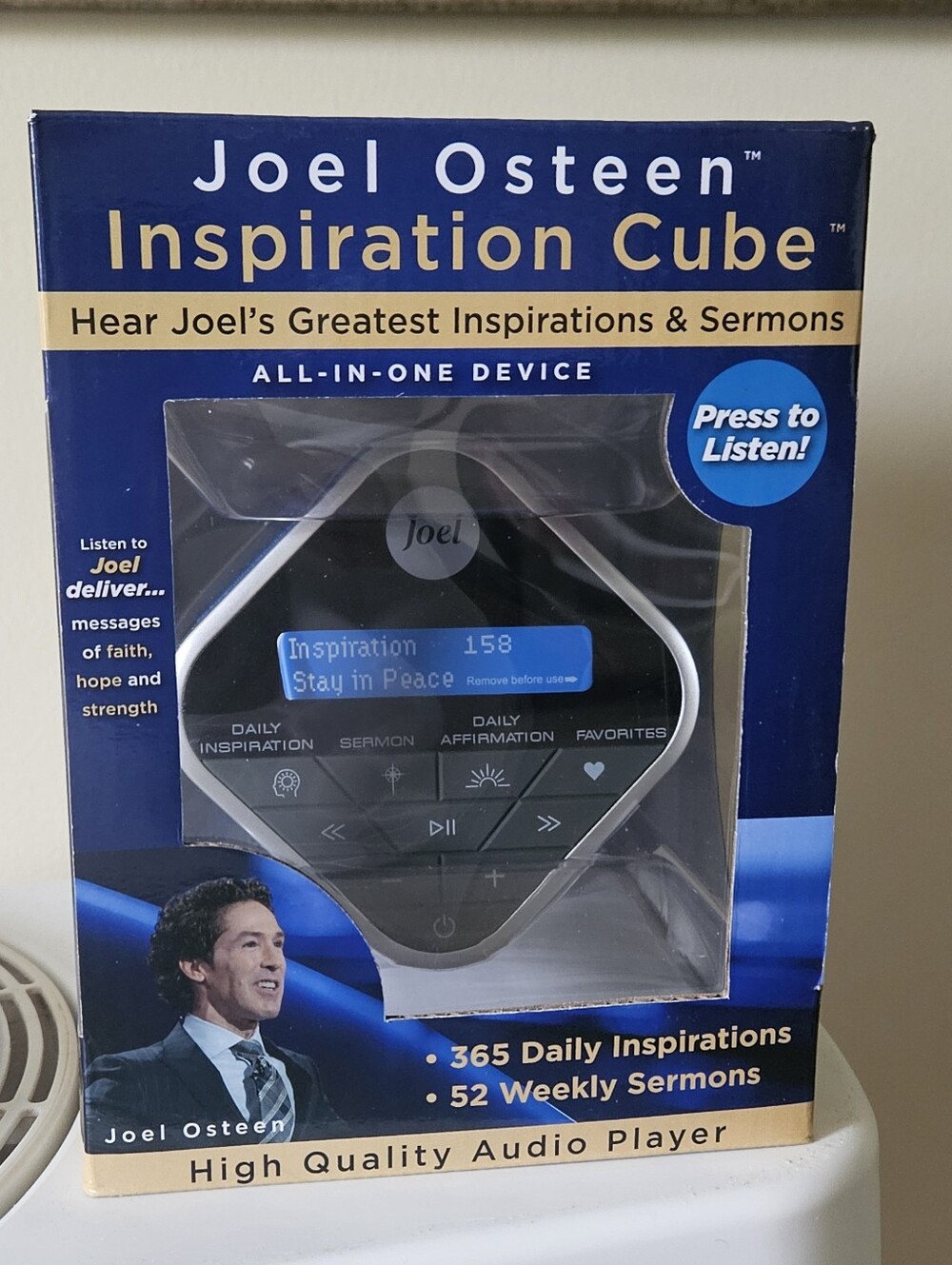 Joel Osteen Inspiration Cube 365 Inspirations 52 Weekly Sermons Faith Hope NEW